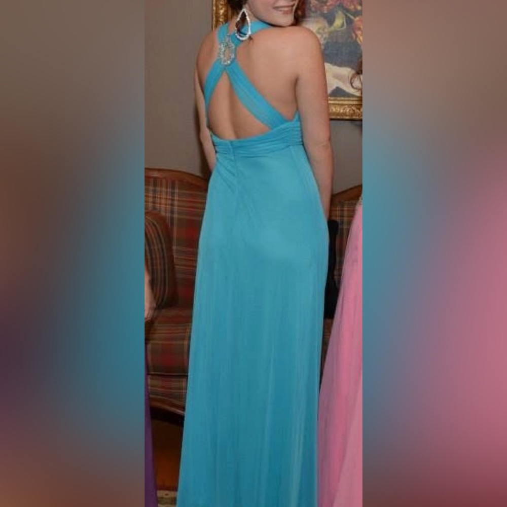 Josh & Jazz Aqua Prom Dress. No tag for size but guessing women’s 6-8 - Picture 3 of 10